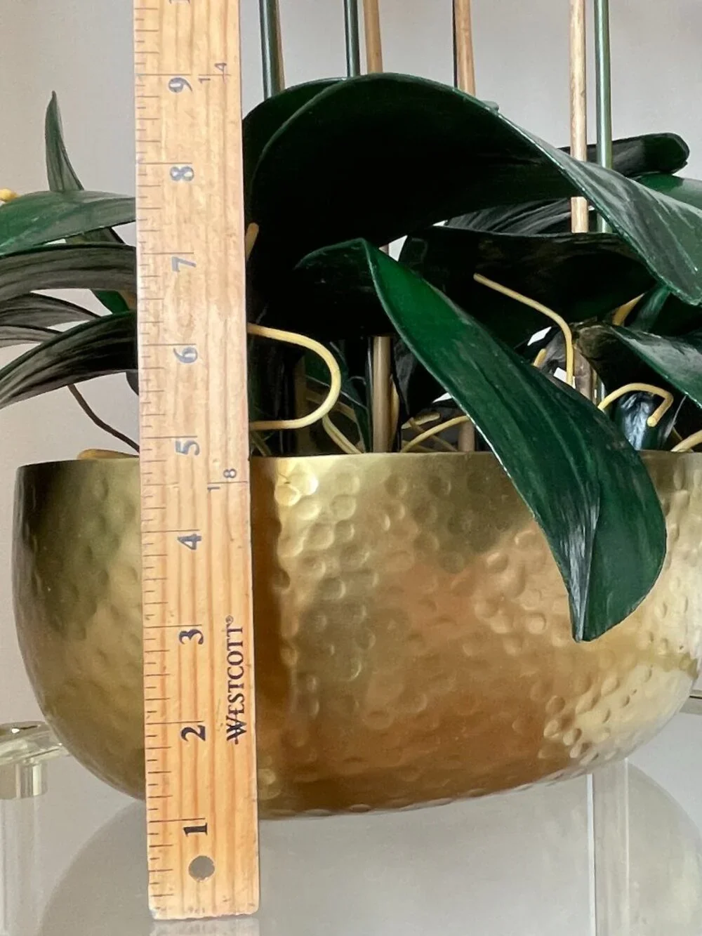 Artificial Orchid Real Touch Flower Arrangement Moss Decorative Gold Pot 32 x 14